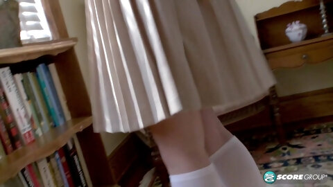 Teen Aubrey Star Removes Her Schoolgirl Uniform...